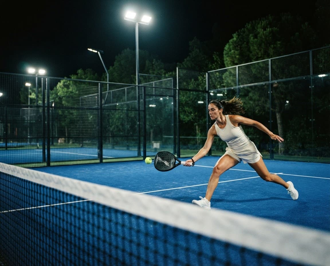 Courtside padel action